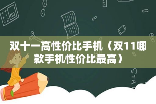 双十一高性价比手机（双11哪款手机性价比最高）