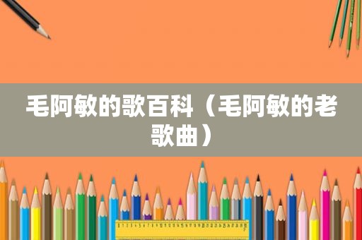 毛阿敏的歌百科（毛阿敏的老歌曲）
