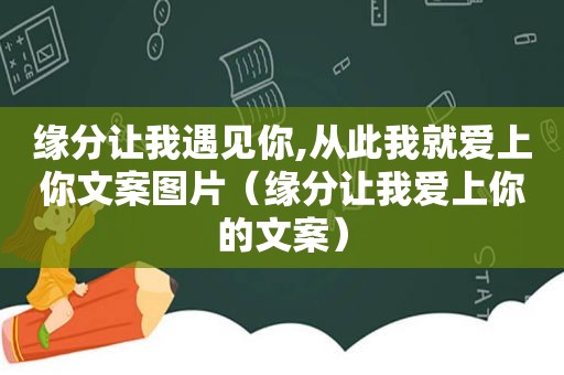 缘分让我遇见你,从此我就爱上你文案图片（缘分让我爱上你的文案）