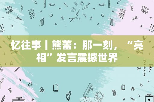 忆往事丨熊蕾：那一刻，“亮相”发言震撼世界