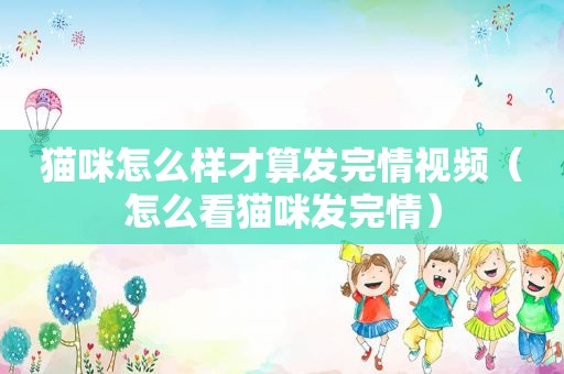 猫咪怎么样才算发完情视频（怎么看猫咪发完情）
