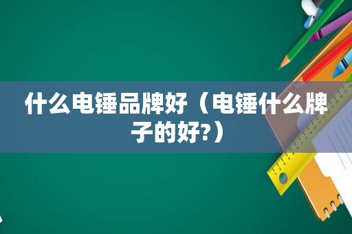 什么电锤品牌好（电锤什么牌子的好?）