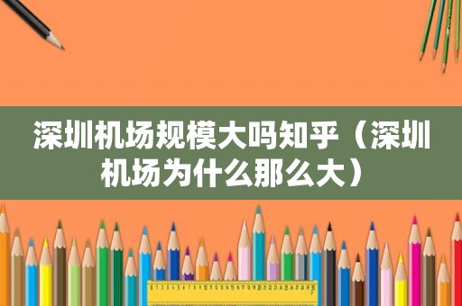 深圳机场规模大吗知乎（深圳机场为什么那么大）