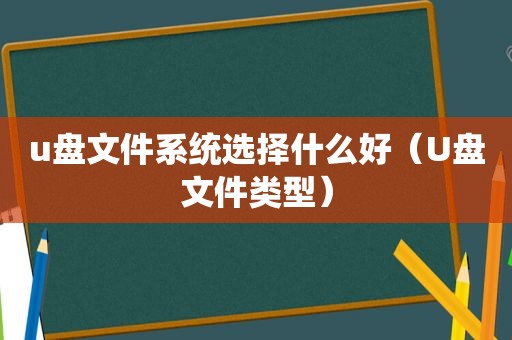 u盘文件系统选择什么好（U盘文件类型）