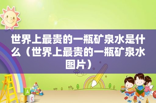 世界上最贵的一瓶矿泉水是什么（世界上最贵的一瓶矿泉水图片）