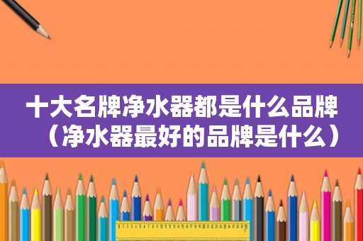 十大名牌净水器都是什么品牌（净水器最好的品牌是什么）
