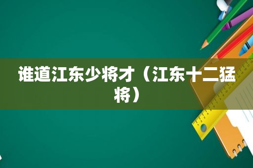 谁道江东少将才（江东十二猛将）