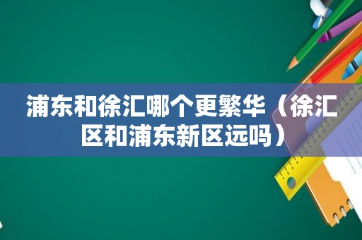 浦东和徐汇哪个更繁华（徐汇区和浦东新区远吗）