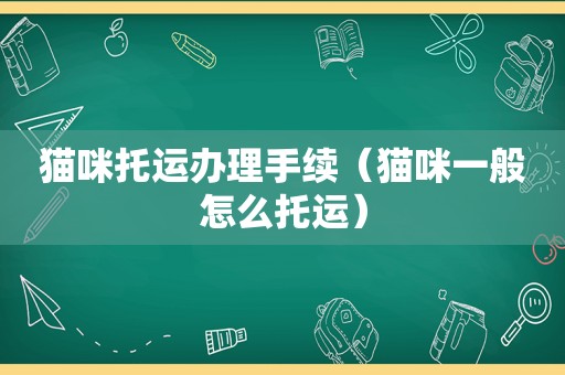 猫咪托运办理手续（猫咪一般怎么托运）