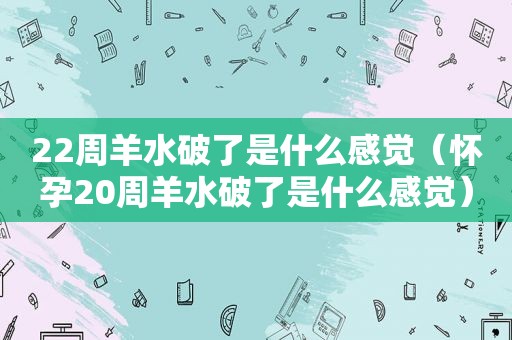 22周羊水破了是什么感觉（怀孕20周羊水破了是什么感觉）