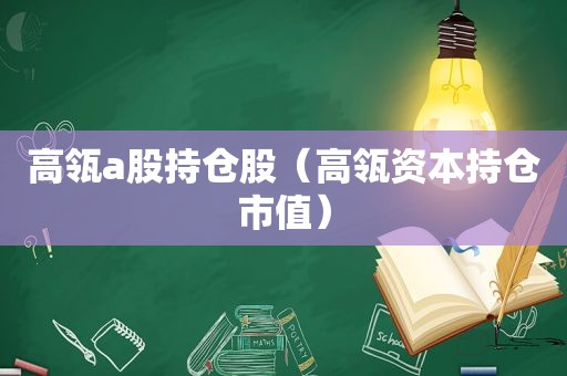 高瓴a股持仓股（高瓴资本持仓市值）