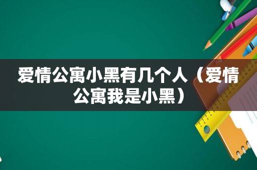 爱情公寓小黑有几个人（爱情公寓我是小黑）