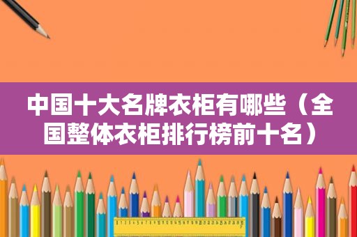中国十大名牌衣柜有哪些（全国整体衣柜排行榜前十名）