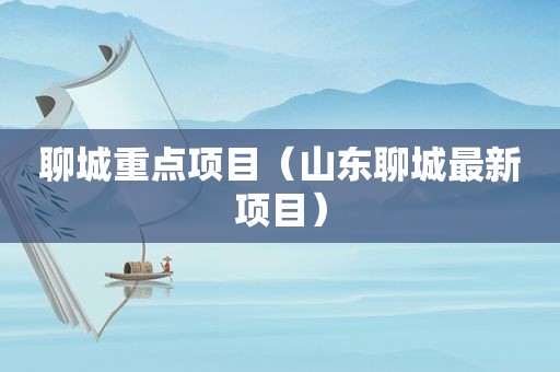 聊城重点项目（山东聊城最新项目）