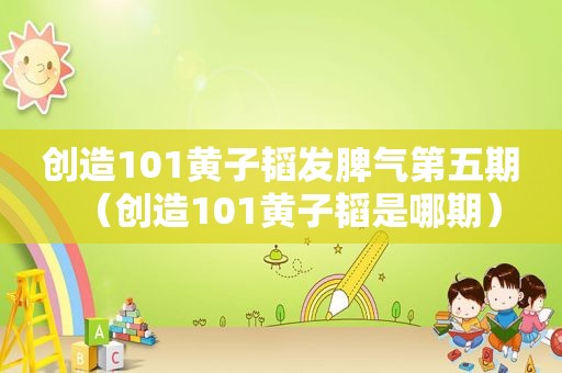 创造101黄子韬发脾气第五期（创造101黄子韬是哪期）