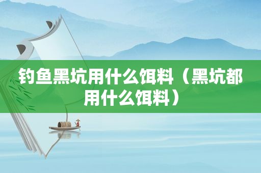 钓鱼黑坑用什么饵料（黑坑都用什么饵料）