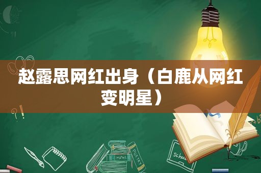 赵露思网红出身（白鹿从网红变明星）