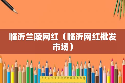 临沂兰陵网红（临沂网红批发市场）