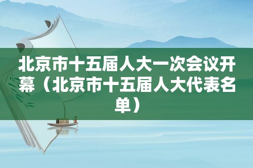 北京市十五届人大一次会议开幕（北京市十五届人大代表名单）
