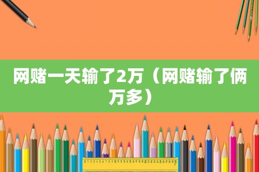  *** 一天输了2万（ *** 输了俩万多）