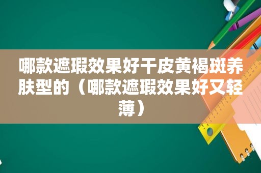 哪款遮瑕效果好干皮黄褐斑养肤型的（哪款遮瑕效果好又轻薄）