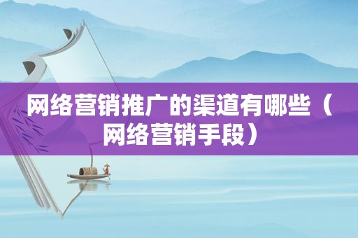 网络营销推广的渠道有哪些（网络营销手段）
