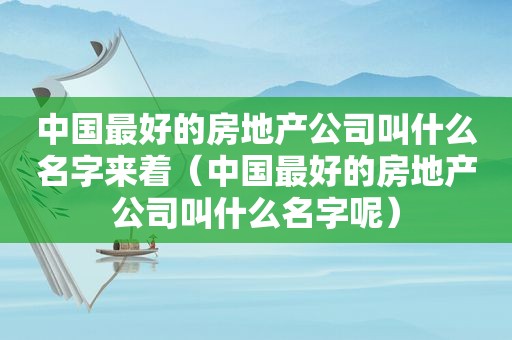 中国最好的房地产公司叫什么名字来着（中国最好的房地产公司叫什么名字呢）