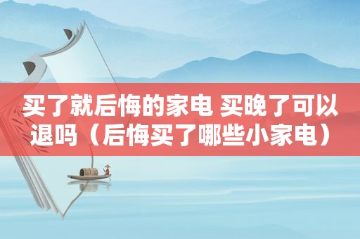 买了就后悔的家电 买晚了可以退吗（后悔买了哪些小家电）