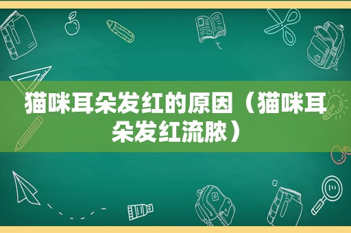 猫咪耳朵发红的原因（猫咪耳朵发红流脓）