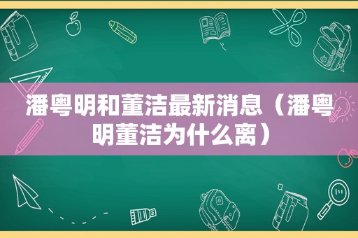 潘粤明和董洁最新消息（潘粤明董洁为什么离）