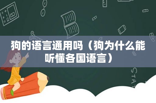 狗的语言通用吗（狗为什么能听懂各国语言）