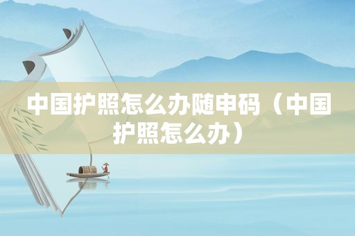 中国护照怎么办随申码（中国护照怎么办）