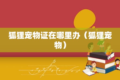 狐狸宠物证在哪里办（狐狸宠物）