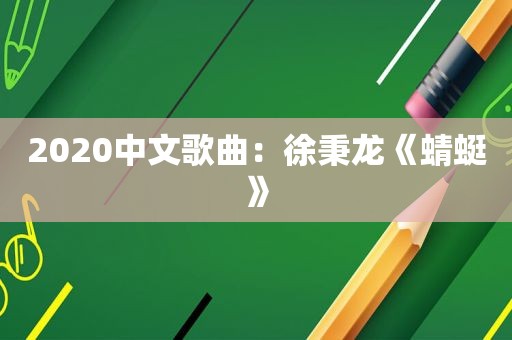 2020中文歌曲：徐秉龙《蜻蜓》
