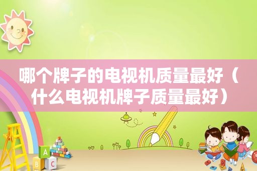 哪个牌子的电视机质量最好（什么电视机牌子质量最好）