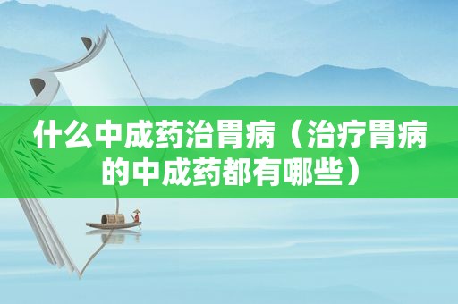什么中成药治胃病（治疗胃病的中成药都有哪些）