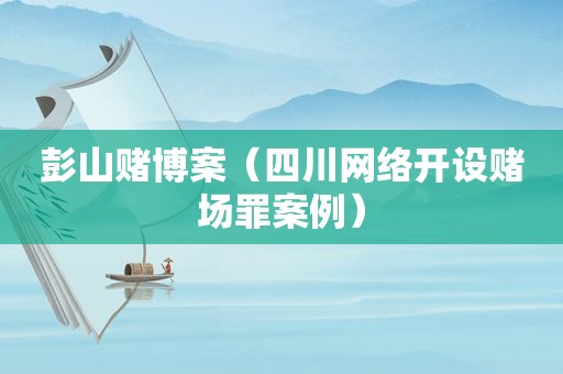 彭山 *** 案（四川网络开设 *** 罪案例）