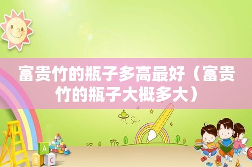 富贵竹的瓶子多高最好（富贵竹的瓶子大概多大）