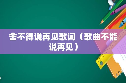 舍不得说再见歌词（歌曲不能说再见）