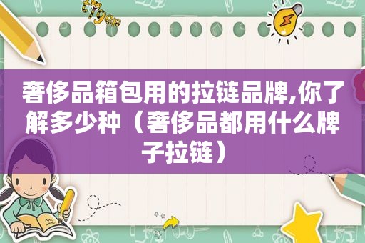奢侈品箱包用的拉链品牌,你了解多少种（奢侈品都用什么牌子拉链）