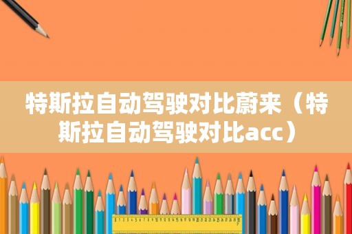 特斯拉自动驾驶对比蔚来（特斯拉自动驾驶对比acc）