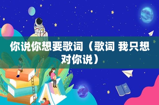 你说你想要歌词（歌词 我只想对你说）