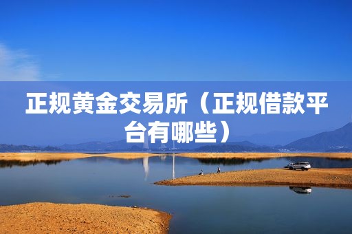 正规黄金交易所（正规借款平台有哪些）