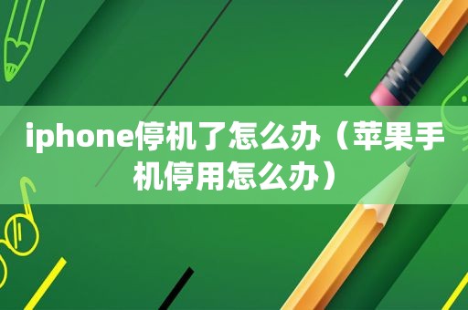 iphone停机了怎么办（苹果手机停用怎么办）