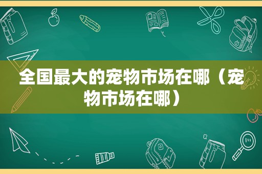 全国最大的宠物市场在哪（宠物市场在哪）