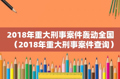2018年重大刑事案件轰动全国（2018年重大刑事案件查询）