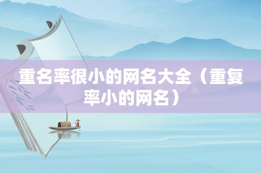 重名率很小的网名大全（重复率小的网名）
