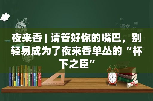 夜来香 | 请管好你的嘴巴，别轻易成为了夜来香单丛的“杯下之臣”