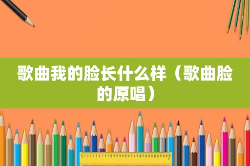 歌曲我的脸长什么样（歌曲脸的原唱）