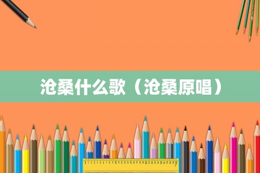 沧桑什么歌（沧桑原唱）